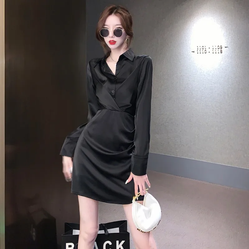 2023 Dress Temperament Feminine Korean Satin High Waist Women's Autumn Long Sleeve Slim Bottom Wrapped Hip Free Shipping
2023 Dress Temperament Feminine Korean Satin High Waist Women's Autumn Long Sleeve Slim Bottom Wrapped Hip Free Shipping
