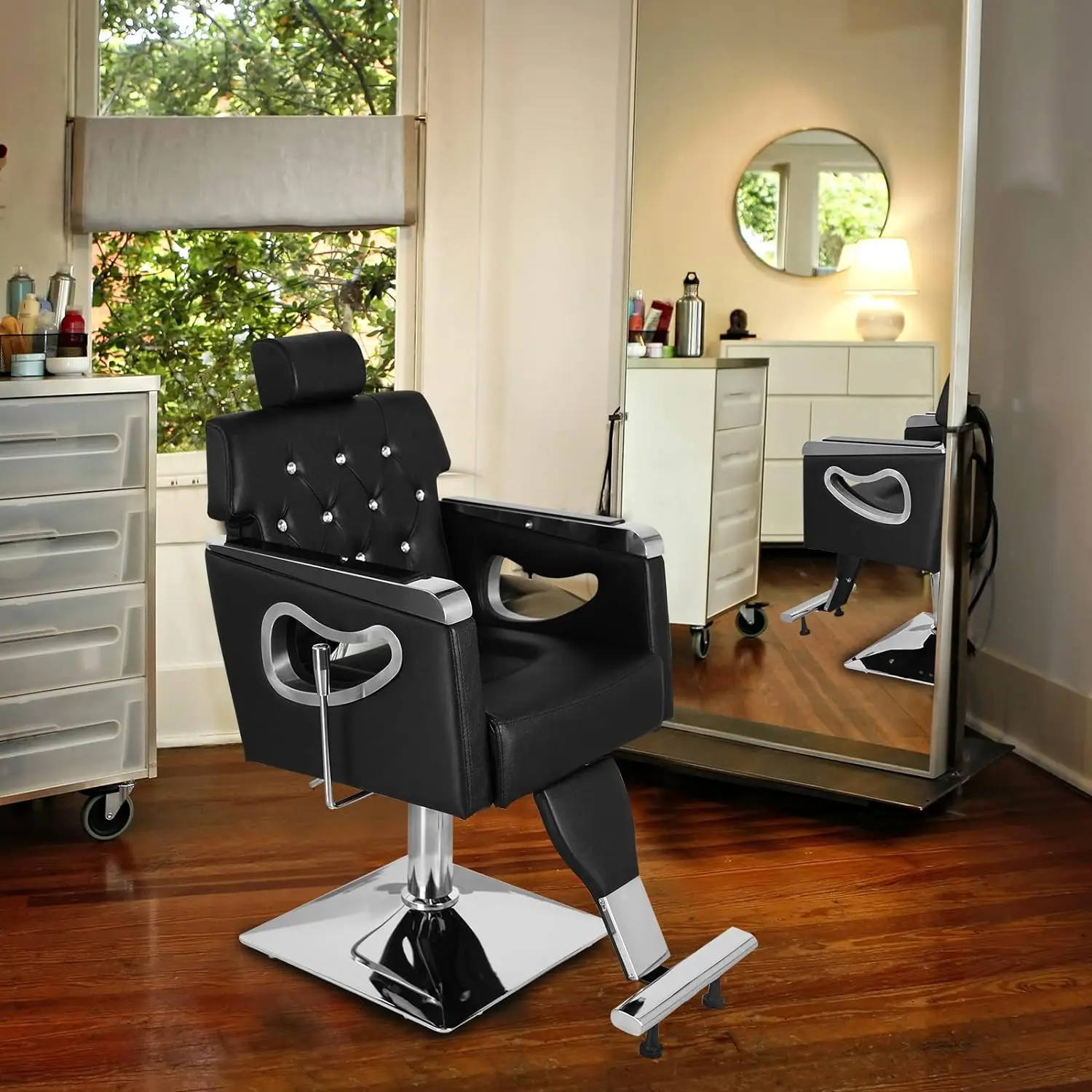 

Winado Heavy Duty Reclining Barber Chair, Styling Salon Chair with Headrest and Footrest, 360° Swivel, Height Adjustable, Fit Ha