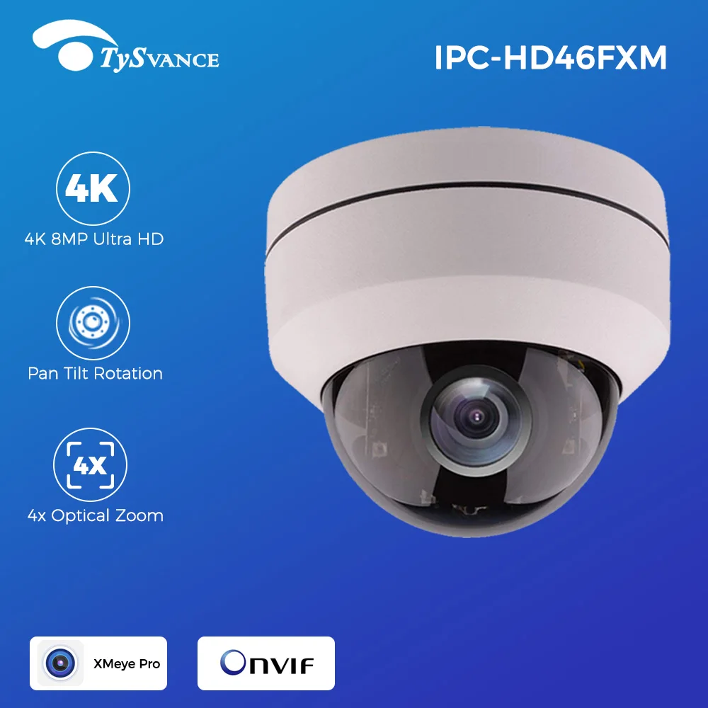 

XMeye Pro 4K 8MP 5MP PTZ PoE IP Camera IR 50m Indoor Video CCTV Security Dome 5.0MP 4X Optical Zoom Surveillance Waterproof IP66