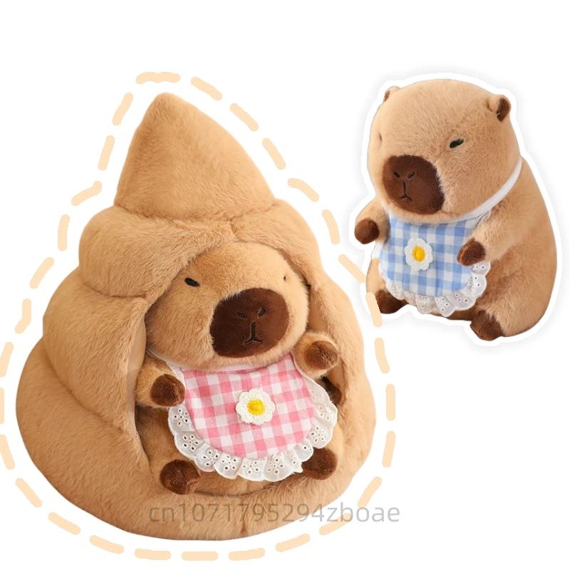 

30/40cm Funny Hot Selling New Animal Capybara Plush Doll Creative Bib Capybara And Poop Combination Plush Toy Decorate Bedroom