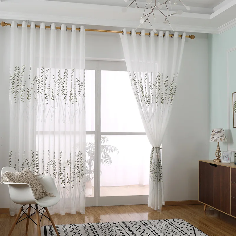 American Leaf Embroidery Pure White Self-dangling Translucent Gauze Balcony Bay Window Curtains for Living Dining Room Bedroom
American Leaf Embroidery Pure White Self-dangling Translucent Gauze Balcony Bay Window Curtains for Living Dining Room Bedroom