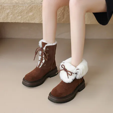 

Women's Fashionable Boots with Suede Upper and Pure Wool Lining Provide Excellent Warmth and Comfort. TPR Sole