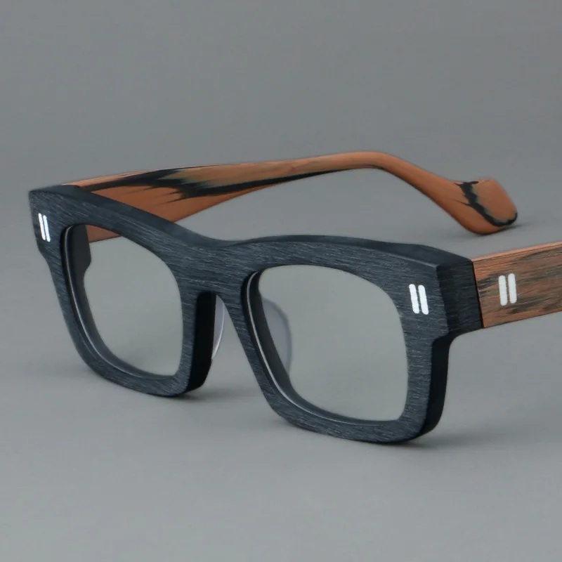 

Retro Thick Acetate Splicing Rivet Design Men Glasses Frame Customized Optical Prescription Anti Blue Ray Eyeglasses Sunglasses