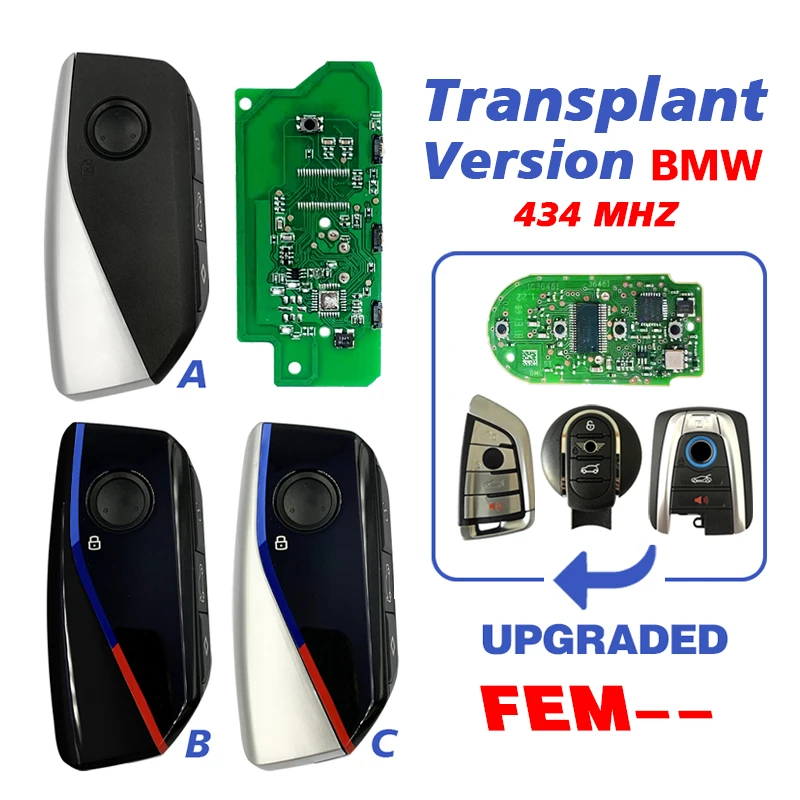 

CN006115 Updated Transplant Version For BMW FEM Series Upgrade Smart Key 4 Button 434MHZ No Chip