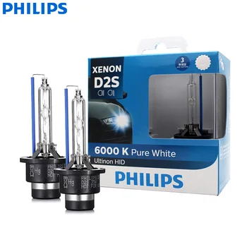 필립스-D2S 6000K 35W Ultinon HID 쿨 블루 크세논 화이트 라이트 자동 전구, 업그레이드 헤드 라이트 램프 플래시 빠른 시작, 쌍 85122WX
