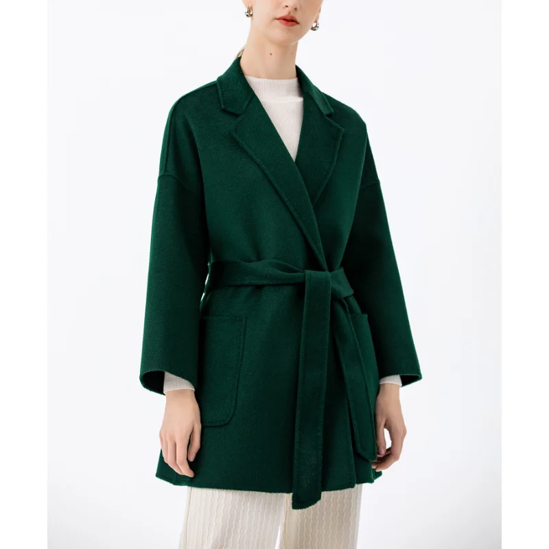 Casual Women Water Ripple Double-sided Cashmere Wool Coat Midi Bathrobe Lapel Neck Fashion Temperament Autumn Winter Warm Jacket
Casual Women Water Ripple Double-sided Cashmere Wool Coat Midi Bathrobe Lapel Neck Fashion Temperament Autumn Winter Warm Jacket