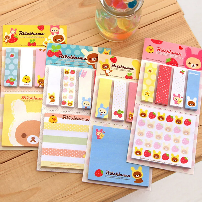 

Bookmark Point It Marker Memo Flags Sticky Notes Strawberry Pink Bear Sticker Random For Notes Books School Office Supplies