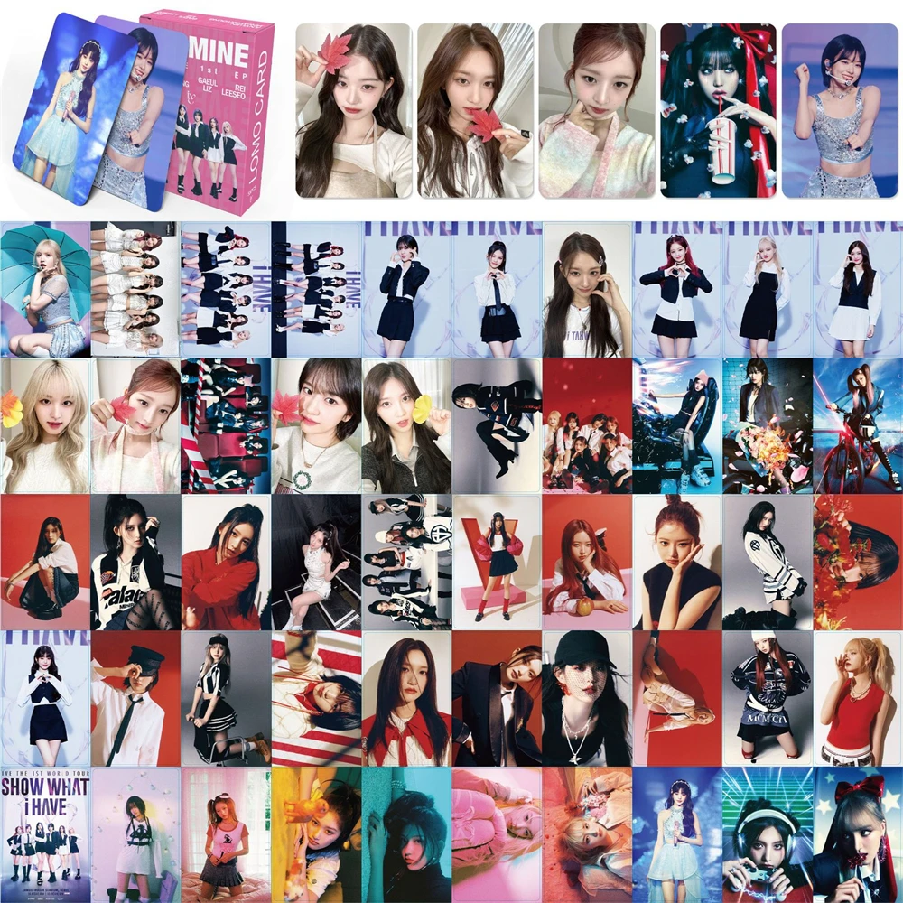 

55Pcs/Set KPOP IVE I'VE MINE Album LOMO Cards Boxed Photocard Yujin Gaeul Wonyoung LIZ Rei Leeseo Postcard Fans Collection Gift