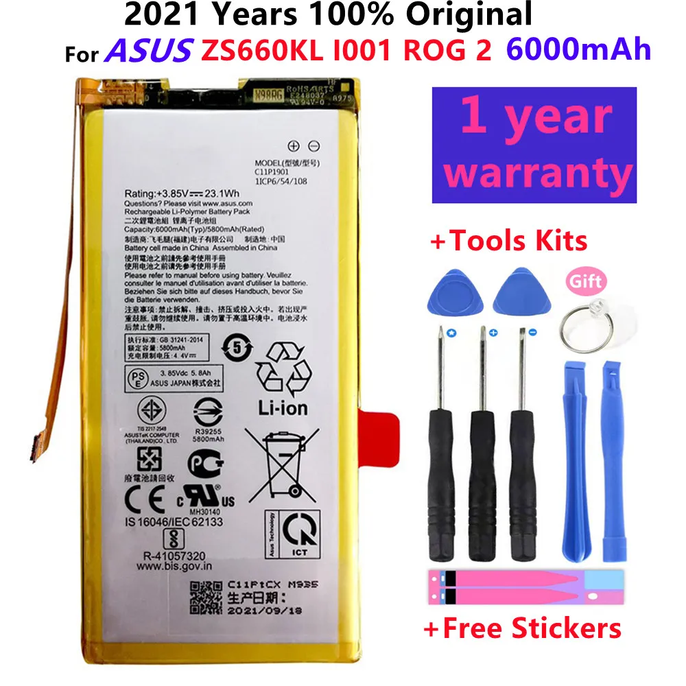 100% Original High Capacity C11P1901 ZS660KL I001DB Phone Battery For ASUS ROG 2 Game Phone 6000mAh +Tools 
100% Original High Capacity C11P1901 ZS660KL I001DB Phone Battery For ASUS ROG 2 Game Phone 6000mAh +Tools