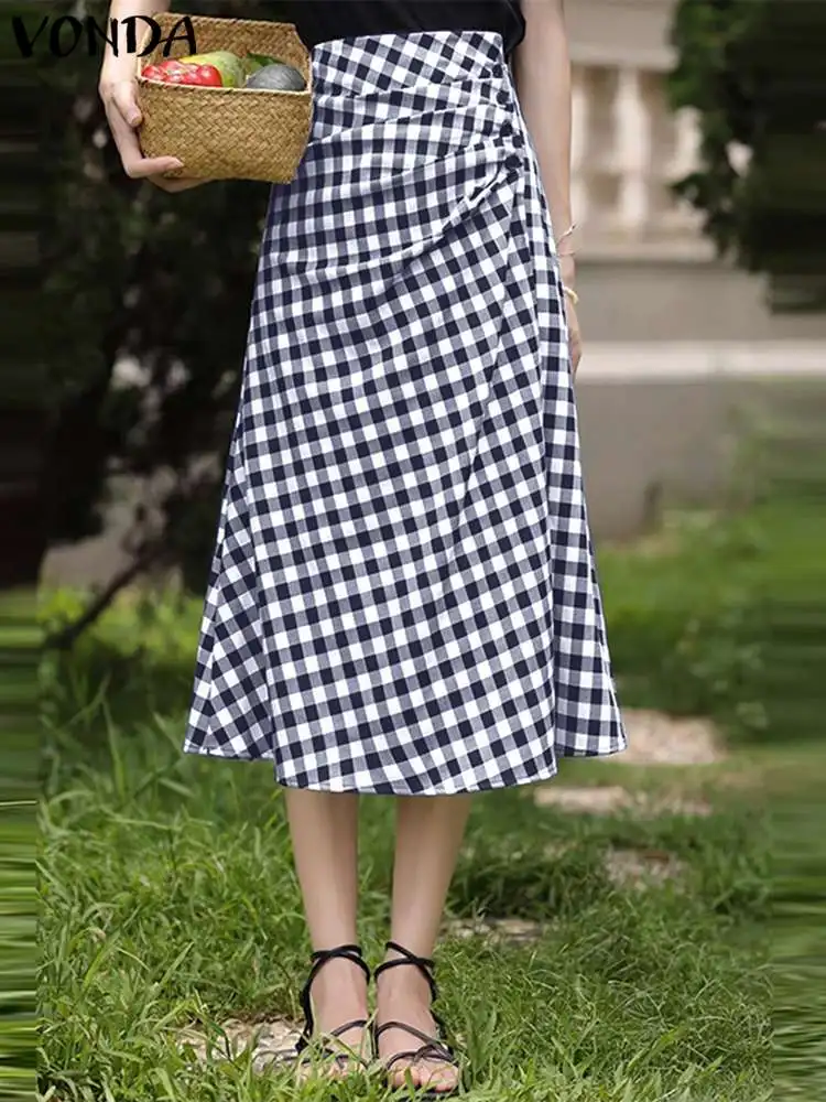 VONDA Autumn Long Skirt Women Plaid Skirts 2023 Pleated High Waist Bohemian Printed Elegant Skirts Casual Loose Bottoms Femme
VONDA Autumn Long Skirt Women Plaid Skirts 2023 Pleated High Waist Bohemian Printed Elegant Skirts Casual Loose Bottoms Femme