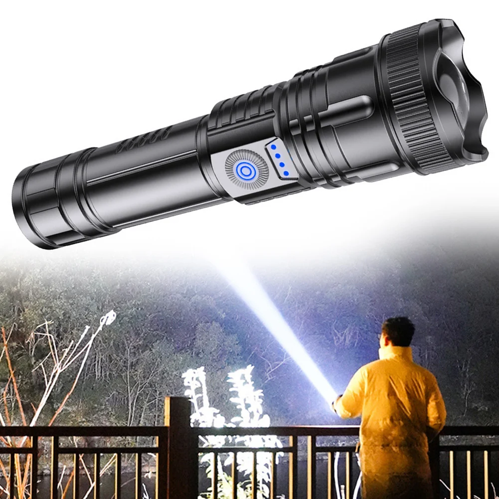 Super Bright LED Flashlight Portable USB C Charging Outdoor Home Power Display Light Zoomable Night Lighting Walking Torch
Super Bright LED Flashlight Portable USB C Charging Outdoor Home Power Display Light Zoomable Night Lighting Walking Torch