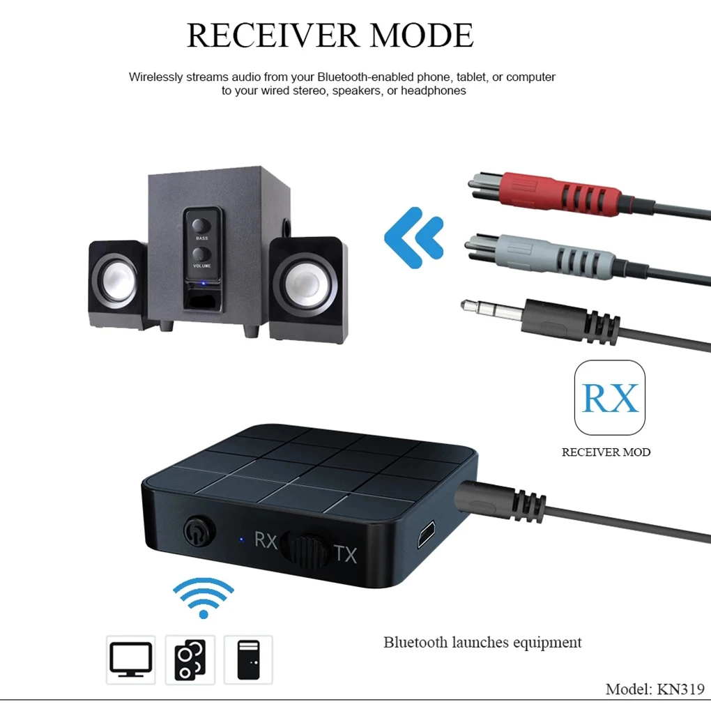 

Audio Receiver Battery Operated 10m Adaptor Indoor Home TV Earphone Speaker Notebook Computer Tablet Transmitter
