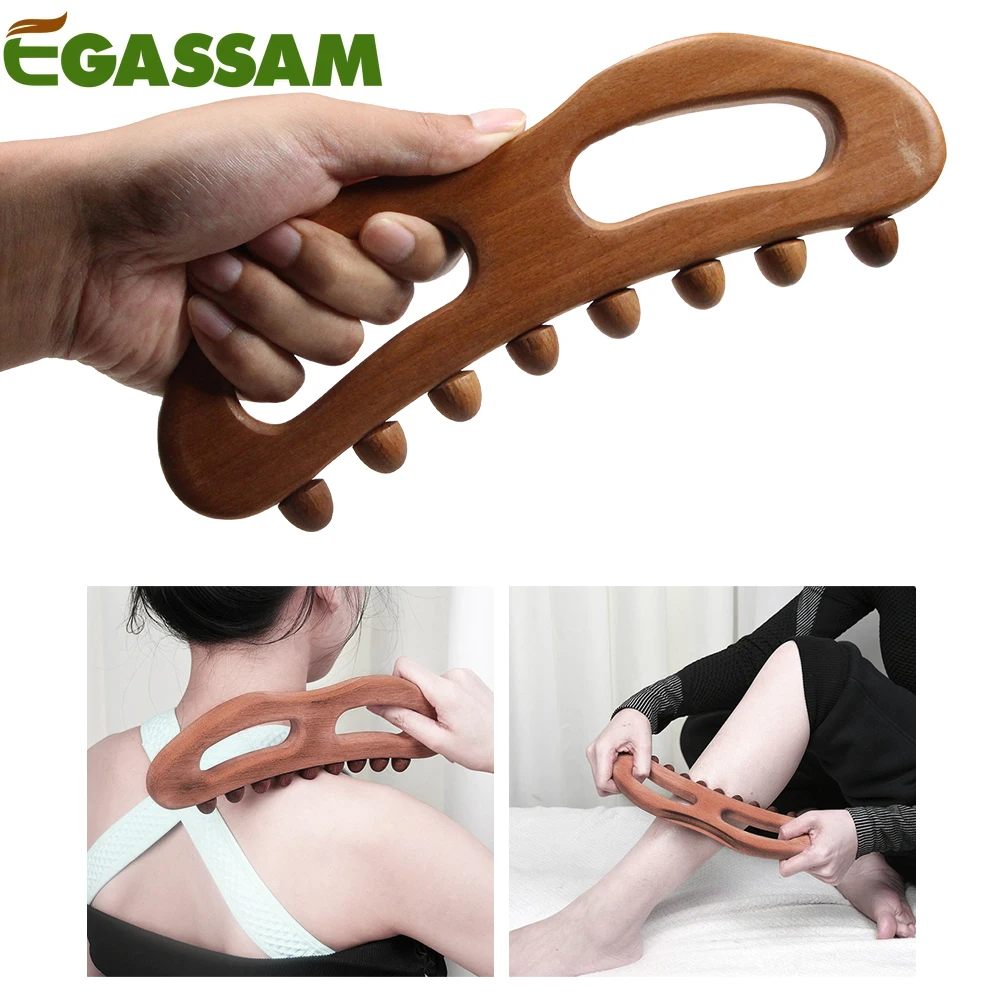 

1Pcs Wood Therapy Massage Tools, Massage Stick, Wood Stick for massagea, 8 Beads Point Treatment Gua Sha Tools for Back Leg