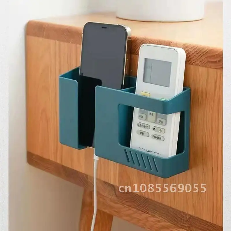 

Wall Mounted Storage Box Mobile Phone Plug Wall Holder Charging Punch Free Bedroom Sundry Kitchen Bathroom accessories Organizer
