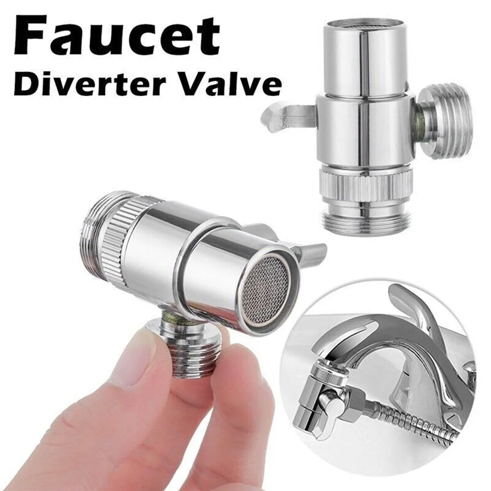 

Faucet Valve Diverter 3 Way Water Tap Valve Chrome For Kitchen Sink Faucet M22 X M24 Connection Sizes Plumbing Fixtures