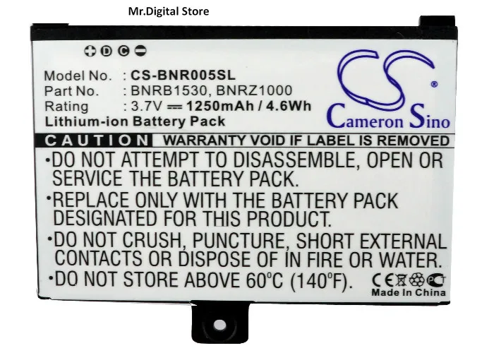 

Cameron Sino 1250mAh Battery BNRB1530, BNRB454261, BNRZ1000 for Barnes&Noble 005, BNRV100, BNRZ100, nook, NOOK Classic