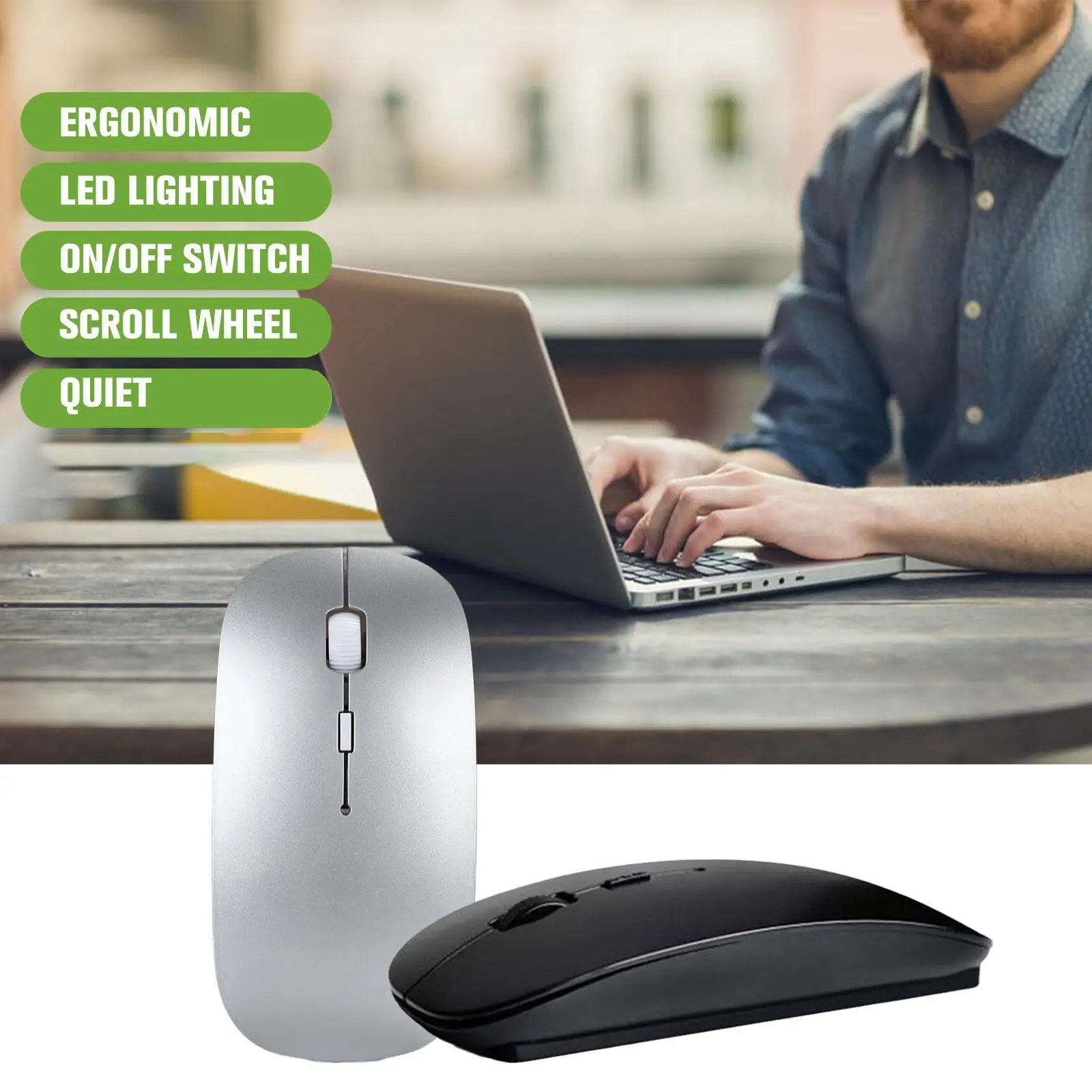 Wireless Mouse Bluetooth 5.0 Mouse Wireless Computer Silent Mice No USB Adopter Ergonomic Mouse Optical Mice For Apple PC iPad
Wireless Mouse Bluetooth 5.0 Mouse Wireless Computer Silent Mice No USB Adopter Ergonomic Mouse Optical Mice For Apple PC iPad