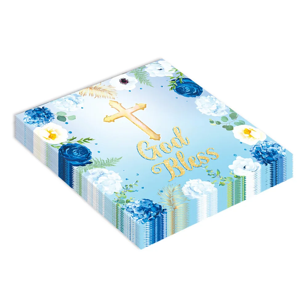 Религиозные салфетки Faith Blue, салфетки с крестом для крещения, одноразовые салфетки с изображением бога, благословления цветов, для первого причастия, святой крестины
Религиозные салфетки Faith Blue, салфетки с крестом для крещения, одноразовые салфетки с изображением бога, благословления цветов, для первого причастия, святой крестины