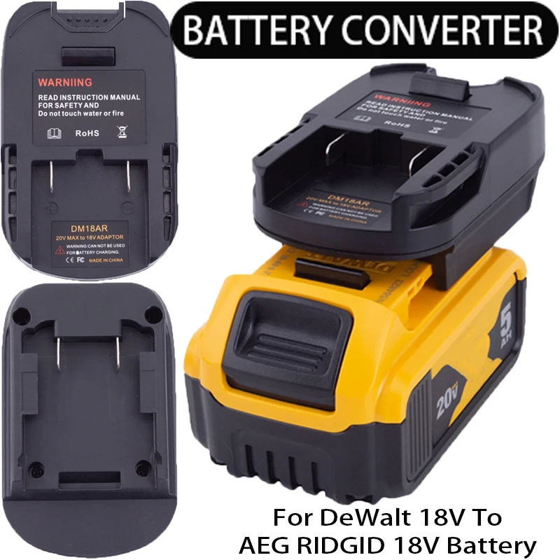 Converter for DeWalt/Milwaukee 18/20V Li-Ion Batteries to AEG RIDGID 18V Li-Ion Tool Battery Adapter Power Tool Accessories
Converter for DeWalt/Milwaukee 18/20V Li-Ion Batteries to AEG RIDGID 18V Li-Ion Tool Battery Adapter Power Tool Accessories