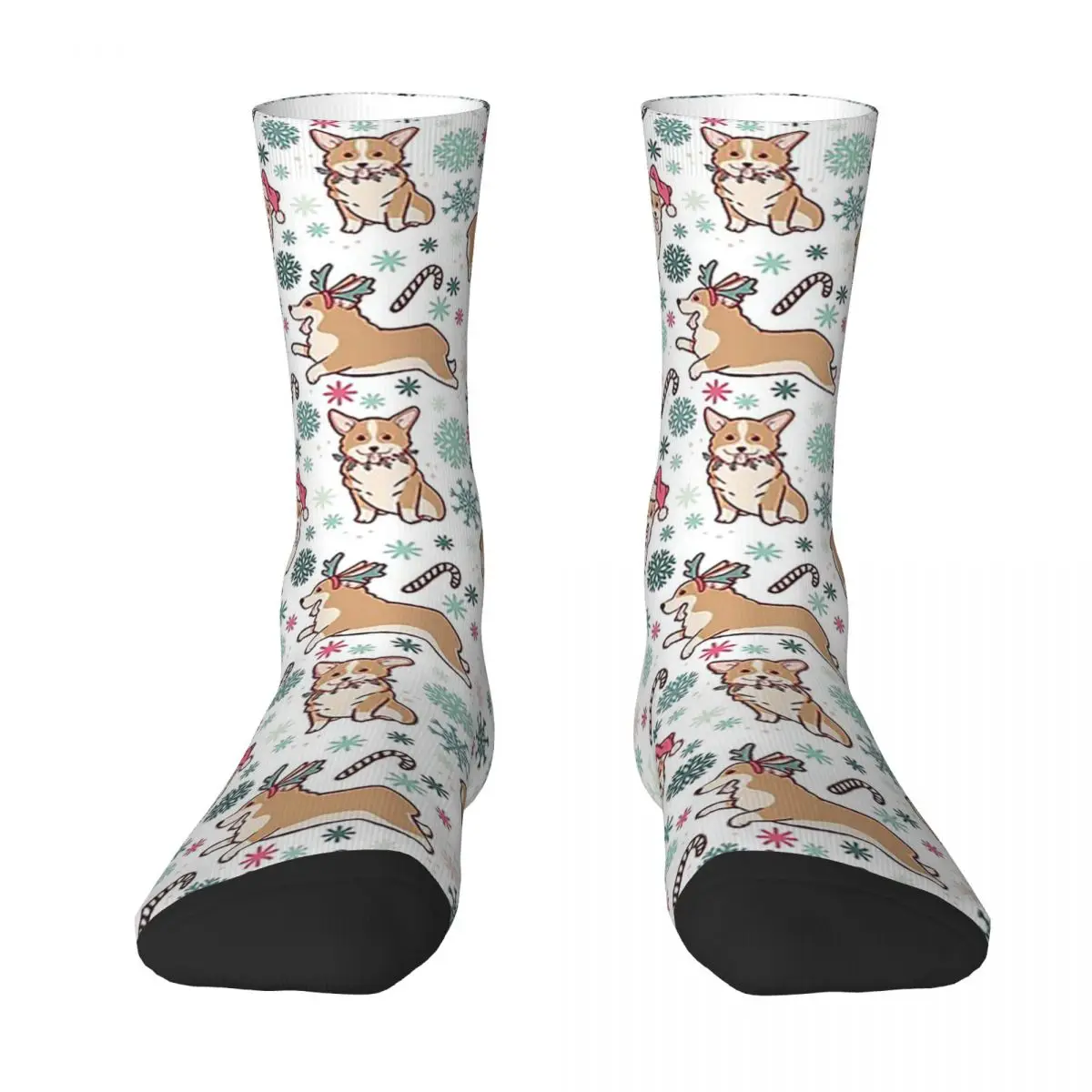 

All Seasons Crew Stockings Corgi Christmas Socks Harajuku Fashion Hip Hop Long Socks Accessories for Men Women Birthday Present