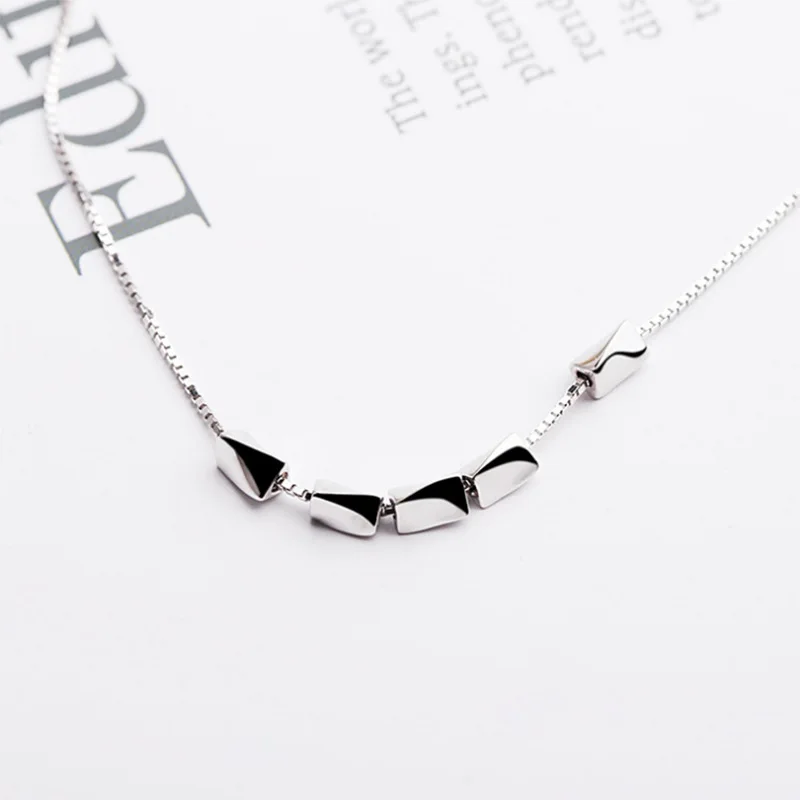925 Sterling Silver Geometric Necklace Women Choker Necklace Silver Jewelry Fashion Beads Ladies Elegant Chain Necklace Gift
925 Sterling Silver Geometric Necklace Women Choker Necklace Silver Jewelry Fashion Beads Ladies Elegant Chain Necklace Gift