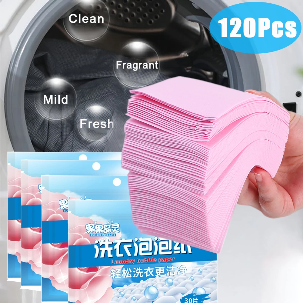 

120/30Pcs Laundry Tablets Strong Decontamination Laundry Cleaning Detergent Laundry Soap For Washing Machine Bathroom Supplies