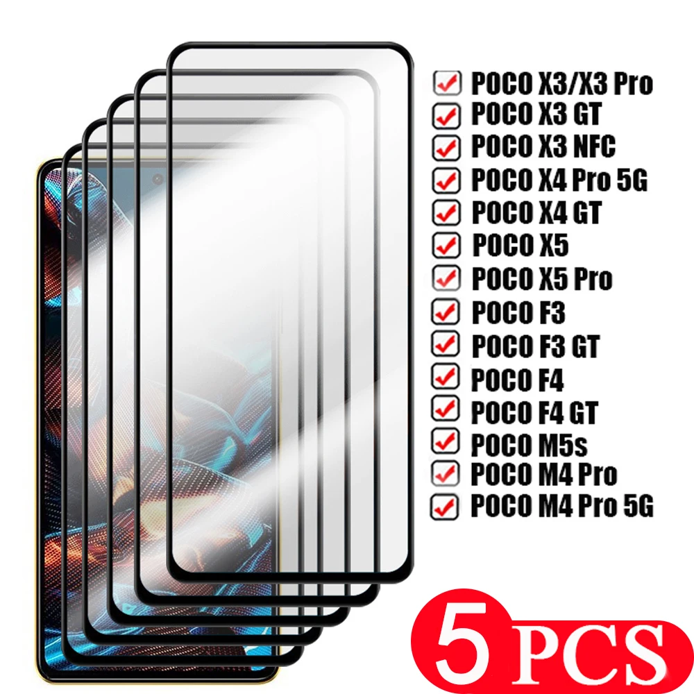 5Pcs Smartphone Glass For xiaomi Poco X5 X4 X3 M4 pro F4 F3 GT M5 M5s NFC Tempered glass screen protector phone protective film
5Pcs Smartphone Glass For xiaomi Poco X5 X4 X3 M4 pro F4 F3 GT M5 M5s NFC Tempered glass screen protector phone protective film
