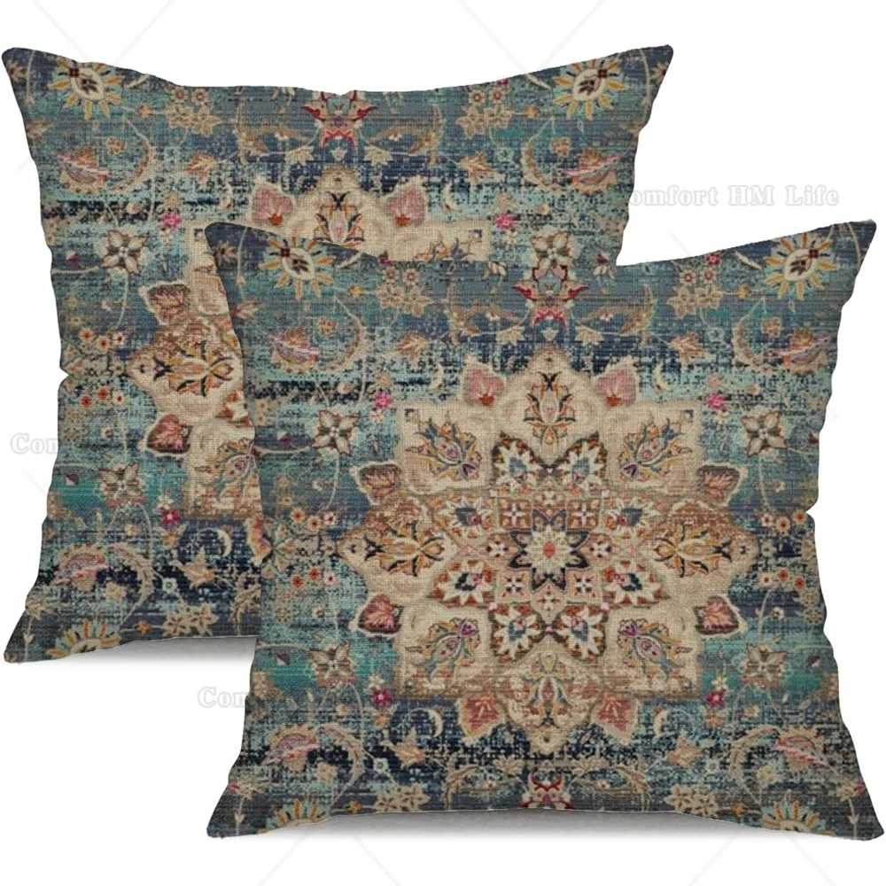 Boho Pillow Covers Set of 2 Ethnic Bohemian Carpet Vintage Rust Coral Floral Decorative Cotton Pillow Cases with Zipper Decor
Boho Pillow Covers Set of 2 Ethnic Bohemian Carpet Vintage Rust Coral Floral Decorative Cotton Pillow Cases with Zipper Decor