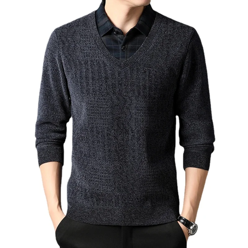 2022 Men's New Chenille Sweater Plush Thickened Men's Warm Pullover Two Fake Men Clothing
2022 Men's New Chenille Sweater Plush Thickened Men's Warm Pullover Two Fake Men Clothing