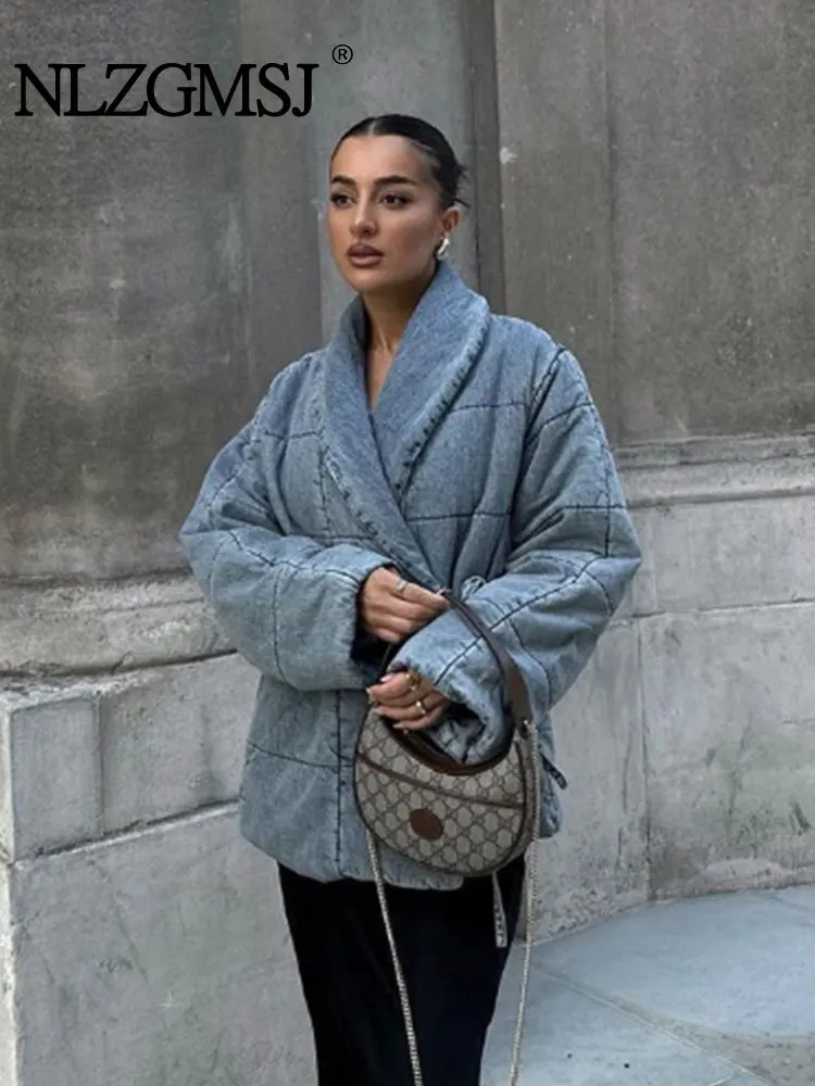 Nlzgmsj TRAF 2023 Women Parka Denim Cotton Jacket Coats Fashion Lace Up Vintage Long Sleeve Autumn Winter Casual Loose Warm Tops
Nlzgmsj TRAF 2023 Women Parka Denim Cotton Jacket Coats Fashion Lace Up Vintage Long Sleeve Autumn Winter Casual Loose Warm Tops