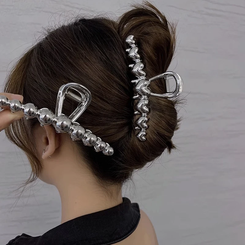 Minimalist Style Silver Color Metal Hair Clips Women Ponytail Hair Claw Barrettes Hairpins Fashion Headwear Hair Accessories 
Minimalist Style Silver Color Metal Hair Clips Women Ponytail Hair Claw Barrettes Hairpins Fashion Headwear Hair Accessories