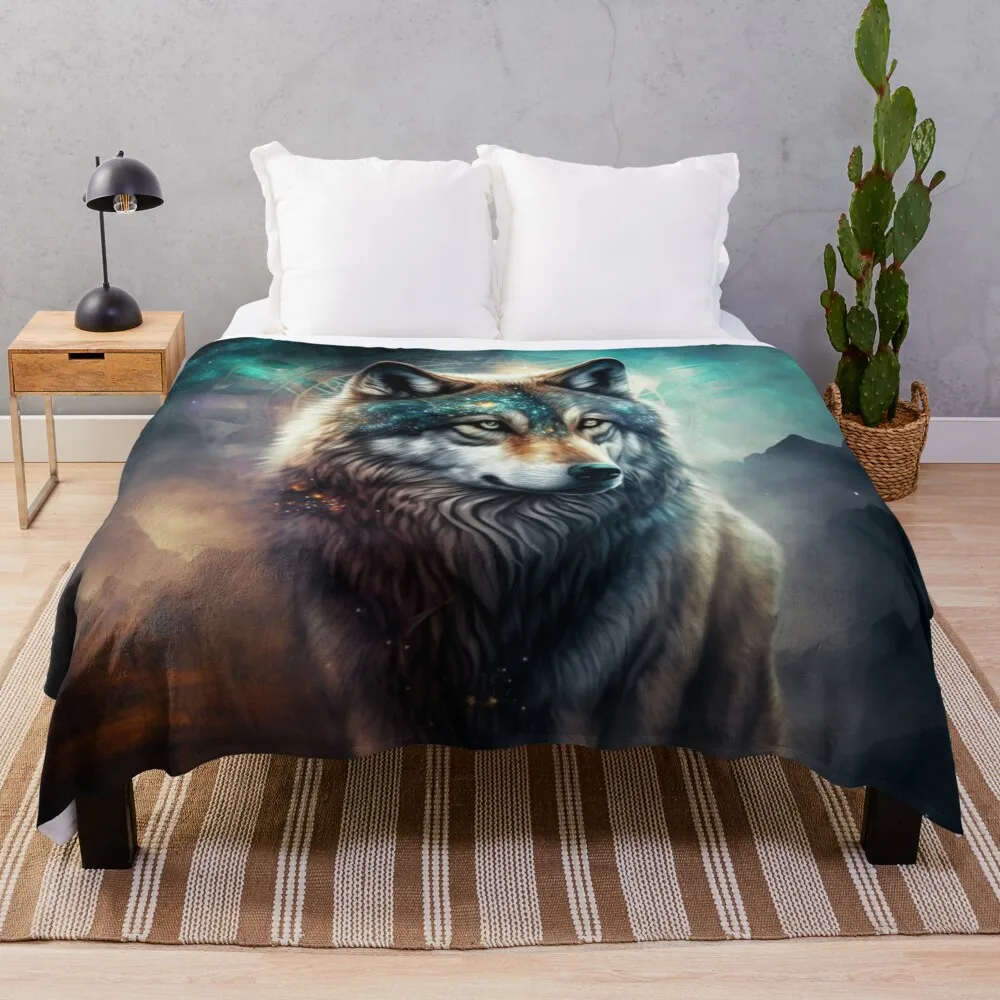 

spirit animal wolf Throw Blanket Thermal Blankets For Travel Tourist Blanket Designer Blankets Blanket For Sofa