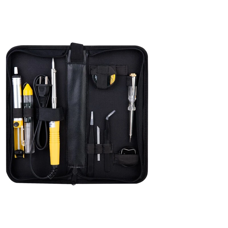 External heat soldering electric soldering iron welding tools 9-piece cloth package set 40W
External heat soldering electric soldering iron welding tools 9-piece cloth package set 40W