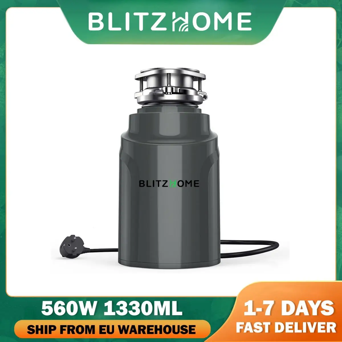 Измельчитель пищевых отходов Blitzhome BH-WD2 560 Вт кухонная раковина | Бытовая техника