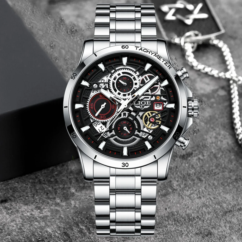 LIGE Men Watch Luxury Fashion Stainless Steel Waterproof Casual Sport Quartz Luminous Military Man Watches Relogio Masculino+Box
LIGE Men Watch Luxury Fashion Stainless Steel Waterproof Casual Sport Quartz Luminous Military Man Watches Relogio Masculino+Box