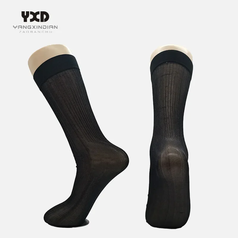 

2024 Мужские гладкие высокие носки до колена Длинные выше икры или рабочие носки для мужчин высокоэластичные повседневные нейлоновые мужские чулки