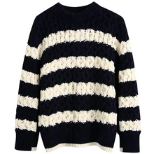 Maxdutti England Vintage Winter Sweaters High Street Vintage O-neck Striped Loose Women Pull Femme Sweaters Women Pullovers Tops
Maxdutti England Vintage Winter Sweaters High Street Vintage O-neck Striped Loose Women Pull Femme Sweaters Women Pullovers Tops