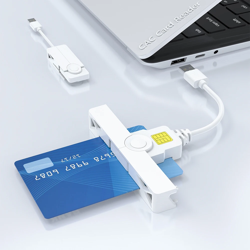 

CAC Card Reader USB C Smart Foldable DOD Type C Common Access Tax Declaration SIM/ID/Bank Card Reader For Phone Laptop PC