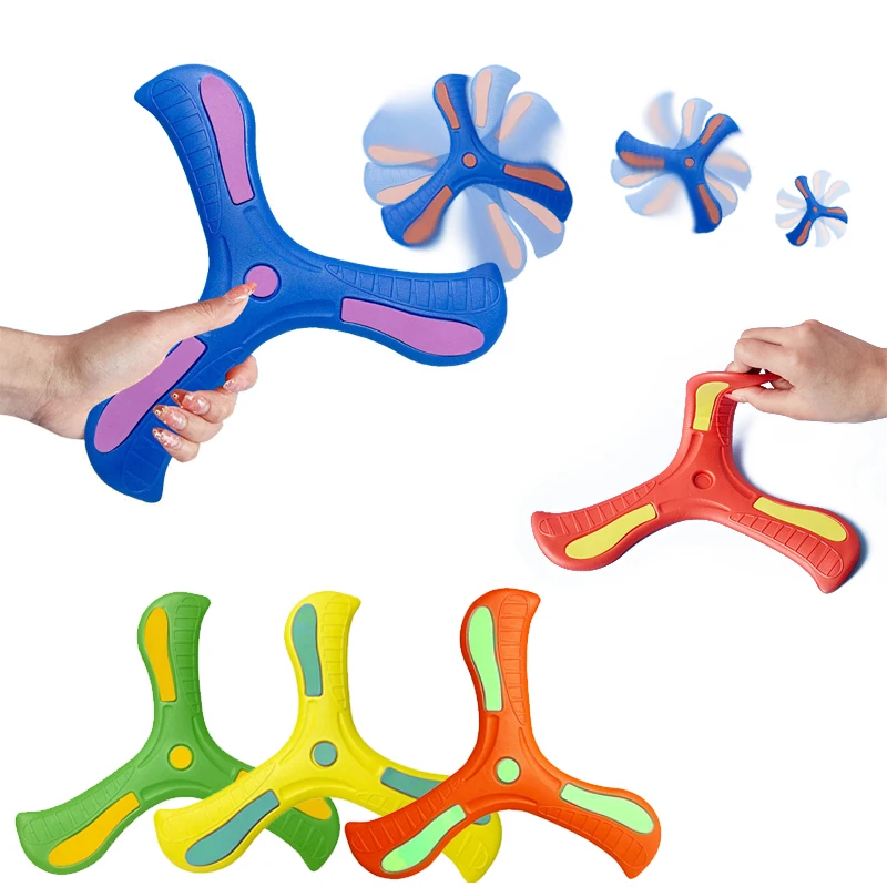 

Children's Boomerang Toy V-Shaped Dart Returning Boomerang Throwing Target Spinner Three-Bladed Flying Disc Parent-Child