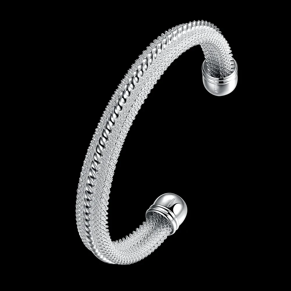 Charm 925 Sterling Silver Bracelets for Women Fine Net Bangle Fashion Wedding Party Christmas Gift Girl Student Jewelry
Charm 925 Sterling Silver Bracelets for Women Fine Net Bangle Fashion Wedding Party Christmas Gift Girl Student Jewelry