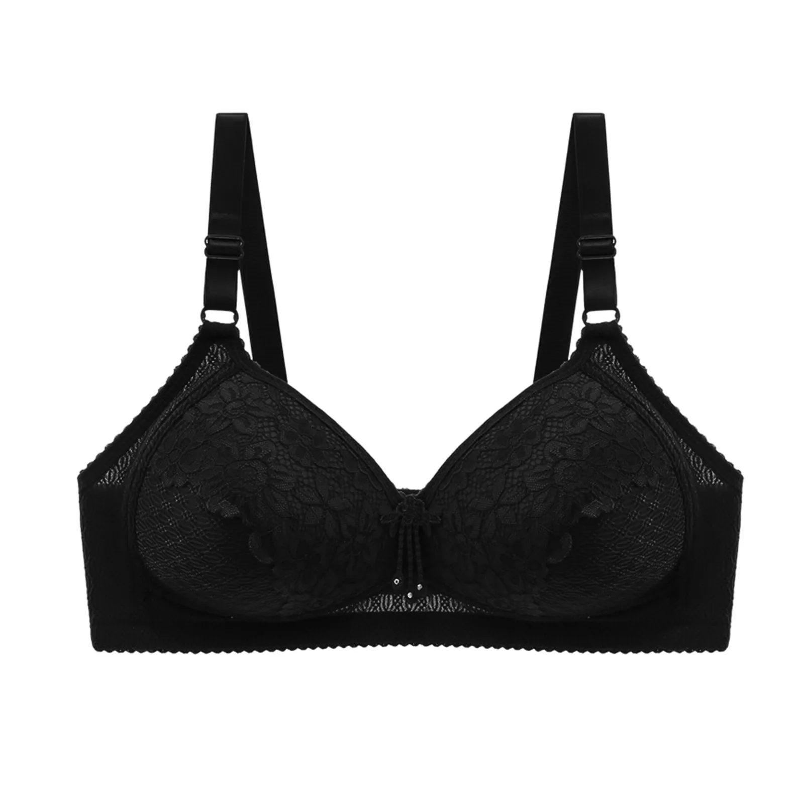 

Women's Front Side Buckle Lace Edge Without Steel Ring Movement Seamless Gathering Adjustment Yoga Sports Bra Light Support