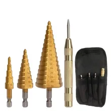 4pc Center Punch Drill HSS Automatic Kerner 4-12mm 4-20mm 4-32mm Hex Shank Drilling Hole Opener Woodworking For Electric Drills
4pc Center Punch Drill HSS Automatic Kerner 4-12mm 4-20mm 4-32mm Hex Shank Drilling Hole Opener Woodworking For Electric Drills