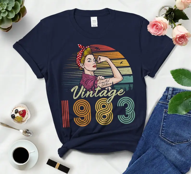 Vintage 1983 Limited Edition Birthday Shirt 40th Birthday For Wife And Friends Short Sleeve Top Tees O Neck goth Drop Shipping
Vintage 1983 Limited Edition Birthday Shirt 40th Birthday For Wife And Friends Short Sleeve Top Tees O Neck goth Drop Shipping