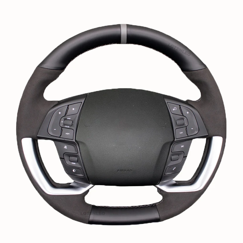 Black PU Artificial Suede Leather Hand Sewing Soft Car Steering Wheel Cover For Citroen Grand C4 Picasso SpaceTourer 2013-2022 
Black PU Artificial Suede Leather Hand Sewing Soft Car Steering Wheel Cover For Citroen Grand C4 Picasso SpaceTourer 2013-2022