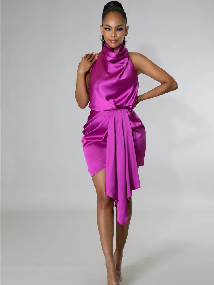 SKMY Dresses For Women 2024 Elegant Sexy Party Clubwear Solid Color Sleeveless Satin Irregular Dress New Fashion Summer Clothes
SKMY Dresses For Women 2024 Elegant Sexy Party Clubwear Solid Color Sleeveless Satin Irregular Dress New Fashion Summer Clothes