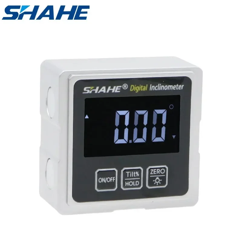 Shahe Metal Digital Protractor Inclinometer With 3-side Magnets Digital Angle Finder Level Box Angle Measurement Box
