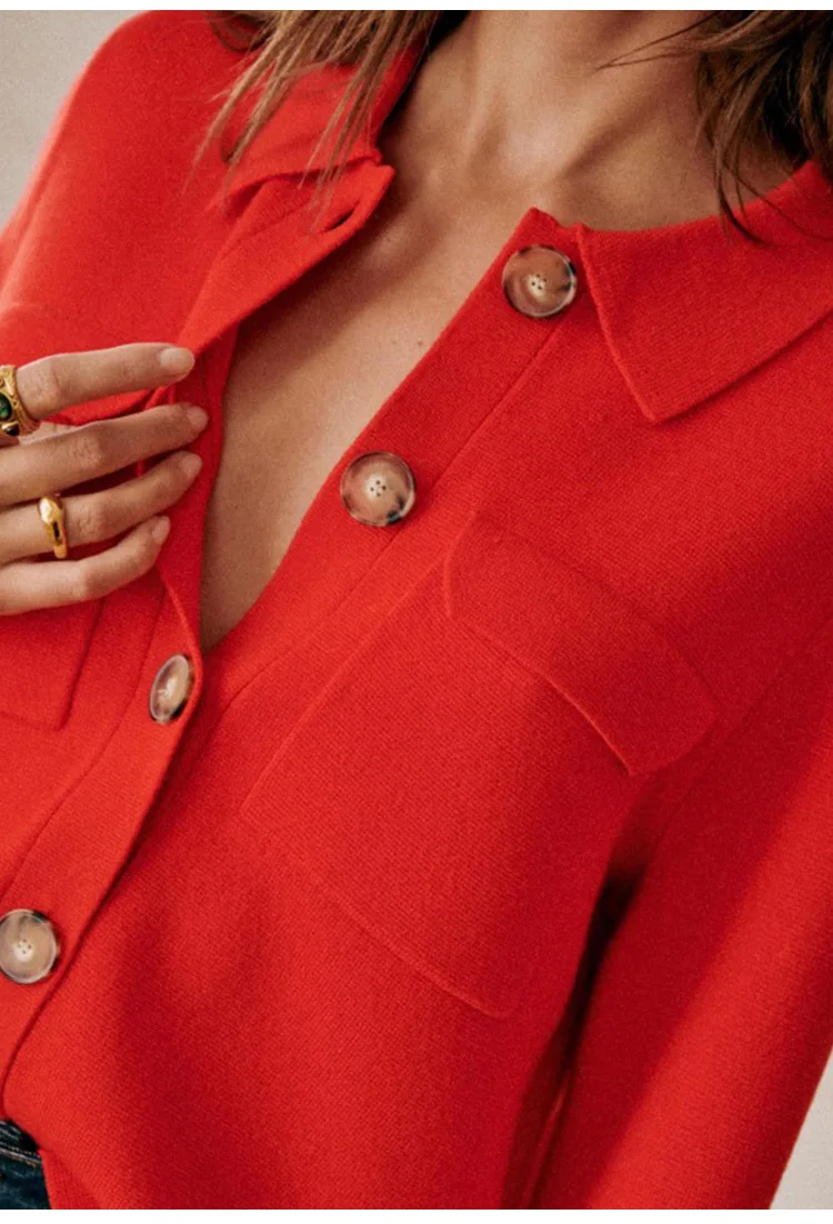 Women Knit Cardigan Solid Color Turn-down Collar Knitwear Top Single Breasted Simple Sweater with Double Pockets for Female 6 Mallzona Sa8d4ae0ca930459cac51c0c44ffdc036a Women Knit Cardigan Solid Color Turn-down Collar Knitwear Top Single Breasted Simple Sweater with Double Pockets for Female Mallzona