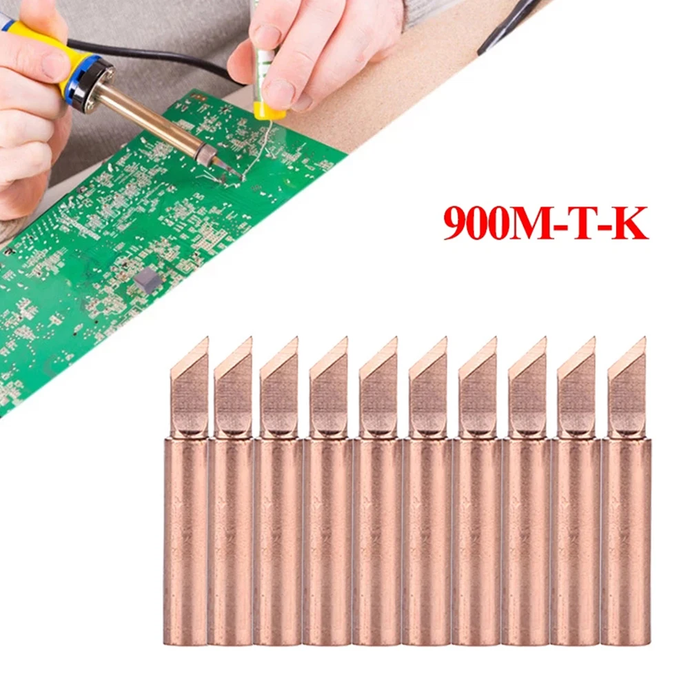 10Pcs/Set Pure Copper Soldering Iron Tip 900M-T-K Welding Electric Iron 33mm For 936 937 938 969 8586 852D Soldering Stations
10Pcs/Set Pure Copper Soldering Iron Tip 900M-T-K Welding Electric Iron 33mm For 936 937 938 969 8586 852D Soldering Stations