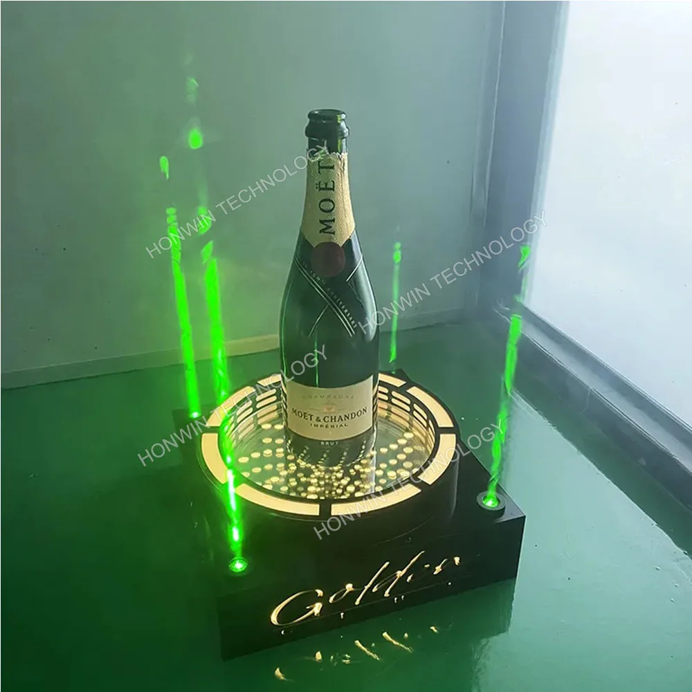 LED Red Laser Light Champagne Bottle Presenter Green Laser Glorifier Wine Rack Illuminated Vodka Holder Whisky Display Stand 
LED Red Laser Light Champagne Bottle Presenter Green Laser Glorifier Wine Rack Illuminated Vodka Holder Whisky Display Stand