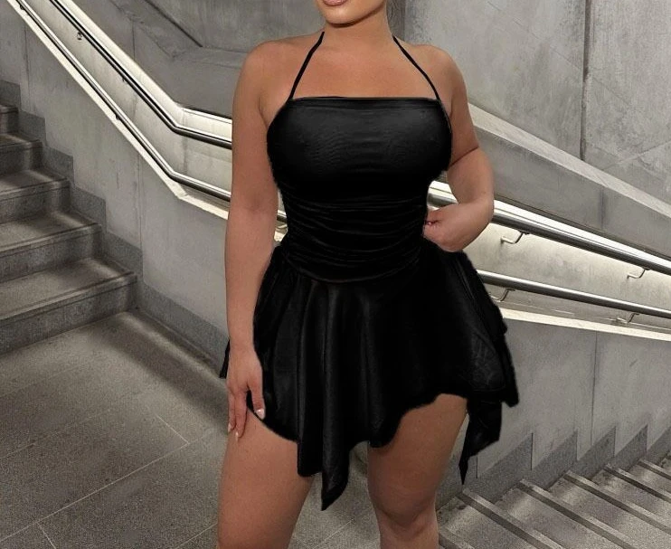 Women's sexy and elegant evening dress fashion 2024 summer casual solid color collar pleated design irregular short skirt y2k
Women's sexy and elegant evening dress fashion 2024 summer casual solid color collar pleated design irregular short skirt y2k
